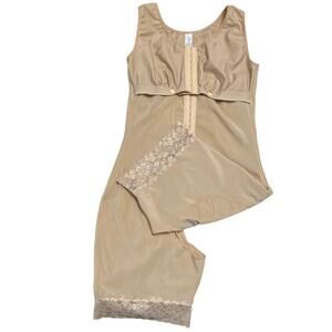 Women’s‎ Shapewear Bodysuit Sz X-Large Nude Snaps Hook-N-Eye Open Bottom